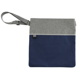 Double Heather RPET Crossbody Tote — Navy — blank front view — 9