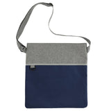 Double Heather RPET Crossbody Tote — Navy — blank front view — 10