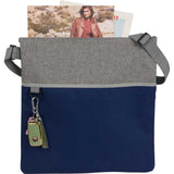 Double Heather RPET Crossbody Tote — Navy — blank product view — 14