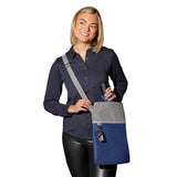 Double Heather RPET Crossbody Tote — Navy — blank product view — 12