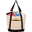 Isle 8oz Organic Cotton Zippered Tote — Natural/Black — blank product view
