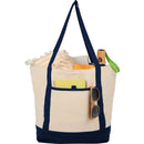 Isle 8oz Organic Cotton Zippered Tote — Natural/Navy — blank product view