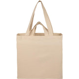 Dual Carry 6oz Organic Cotton Tote — Natural (NT) — blank back view — 8
