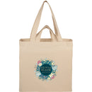 Dual Carry 6oz Organic Cotton Tote — Natural (NT) — decorated front view