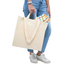 Dual Carry 6oz Organic Cotton Tote — Natural (NT) — blank product view