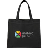 Mini Non-Woven Heat Sealed Tote — Black (BK) — decorated front view — 8