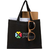 Mini Non-Woven Heat Sealed Tote — Black (BK) — decorated product view — 7
