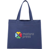 Mini Non-Woven Heat Sealed Tote — Navy (NY) — decorated front view — 22