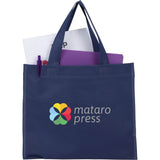 Mini Non-Woven Heat Sealed Tote — Navy (NY) — decorated product view — 21