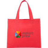Mini Non-Woven Heat Sealed Tote — Red (RD) — decorated front view — 16