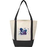 Mini Non Woven LighthouseTote — Black (BK) — decorated front view — 9