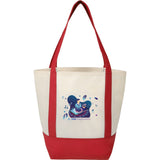 Mini Non Woven LighthouseTote — Red (RD) — decorated front view — 3