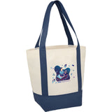 Mini Non Woven LighthouseTote — Navy (NY) — decorated right angle — 25