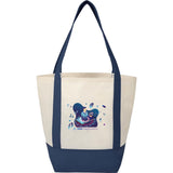 Mini Non Woven LighthouseTote — Navy (NY) — decorated front view — 24