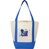 Mini Non Woven LighthouseTote — Royal (RYL) — decorated front view — 17