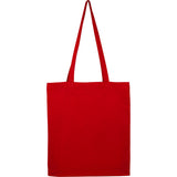 Carolina 4oz Organic Cotton Tote — Red (RD) — blank back view — 23