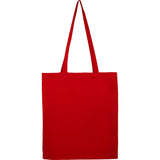 Carolina 4oz Organic Cotton Tote — Red (RD) — blank front view — 22