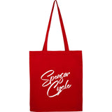 Carolina 4oz Organic Cotton Tote — Red (RD) — decorated front view — 20