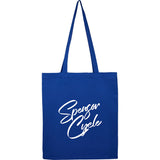 Carolina 4oz Organic Cotton Tote — Royal (RYL) — decorated front view — 2