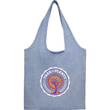 Bungalow 5oz Recycled Cotton Twill Shopper Tote — Blue (BL) — decorated front view — 11