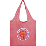 Bungalow 5oz Recycled Cotton Twill Shopper Tote — Red (RD) — decorated front view — 5