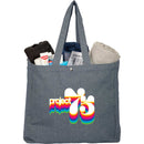 Eon 5oz Recycled Cotton Tote — Navy (NY) — decorated product view