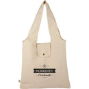 Packable 8oz Organic Cotton Tote — Natural (NT) — decorated front view