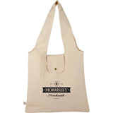 Packable 8oz Organic Cotton Tote — Natural (NT) — decorated front view — 2