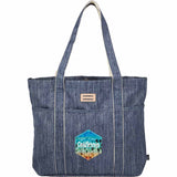THE GOODS™ Navy Heather Carry All Tote — Heather Navy — decorated front view — 2