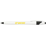 Cougar Gel Stylus Pen — White w Black Trim (WBK) — decorated front view — 5
