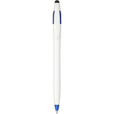 Cougar Gel Stylus Pen — White w Blue Trim (WBL) — blank front view — 4