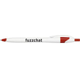Cougar Gel Pen — White w — decorated front view — 3