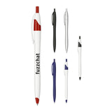 Cougar Gel Pen — White w — decorated front view — 2