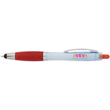 Nash RPET Gel Stylus Pen — Red (RD) — decorated product view — 2