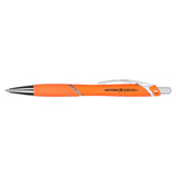 Pivot Recycled ABS Gel Pen — Orange (OR) — decorated product view — 3