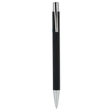 Maxi Recycled Aluminum Soft Touch Gel Pen — Black (BK) — blank front view — 30