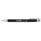 Maxi Recycled Aluminum Soft Touch Gel Pen — Black (BK) — decorated product view — 27