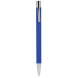 Maxi Recycled Aluminum Soft Touch Gel Pen — Blue (BL) — blank front view — 18