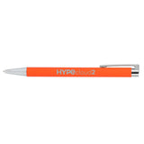 Maxi Recycled Aluminum Soft Touch Gel Pen — Orange (OR) — decorated product view — 3