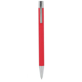 Maxi Recycled Aluminum Soft Touch Gel Pen — Red (RD) — blank front view — 24
