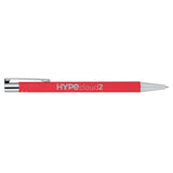 Maxi Recycled Aluminum Soft Touch Gel Pen — Red (RD) — decorated product view — 20
