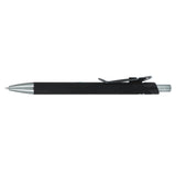 Metallic Recycled Aluminum Soft Touch Gel Pen — Black (BK) — blank product view — 16