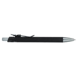 Metallic Recycled Aluminum Soft Touch Gel Pen — Black (BK) — blank product view — 15