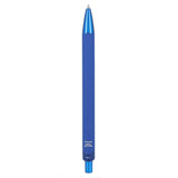 Metallic Recycled Aluminum Soft Touch Gel Pen — Blue (BL) — blank back view — 12