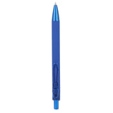 Metallic Recycled Aluminum Soft Touch Gel Pen — Blue (BL) — blank front view — 11