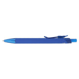 Metallic Recycled Aluminum Soft Touch Gel Pen — Blue (BL) — blank product view — 10