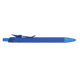 Metallic Recycled Aluminum Soft Touch Gel Pen — Blue (BL) — blank product view — 9