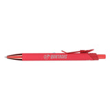 Metallic Recycled Aluminum Soft Touch Gel Pen — Red (RD) — decorated product view — 3
