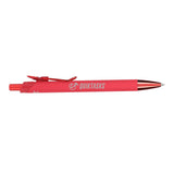 Metallic Recycled Aluminum Soft Touch Gel Pen — Red (RD) — decorated product view — 2