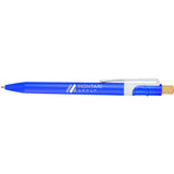 Sunburst Recycled Gel Pen — Blue (BL) — decorated front view — 17